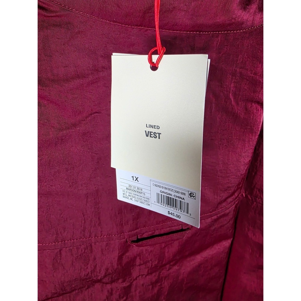 Women's Cropped Utility Vest - Woolrich XL Maroon - Picture 3 of 4